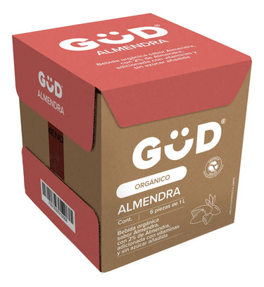 Leche De Almendra Orgánica Sin Azúcar Gud 6 Piezas De 1 L